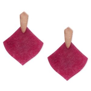 Astoria Rose Gold Drop Earrings In Maroon Jade